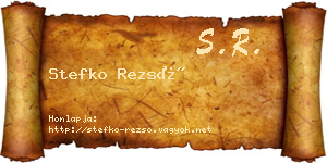 Stefko Rezső névjegykártya